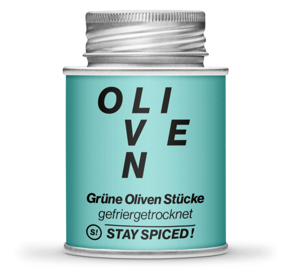 Oliven Stücke grün, spezialgetr.