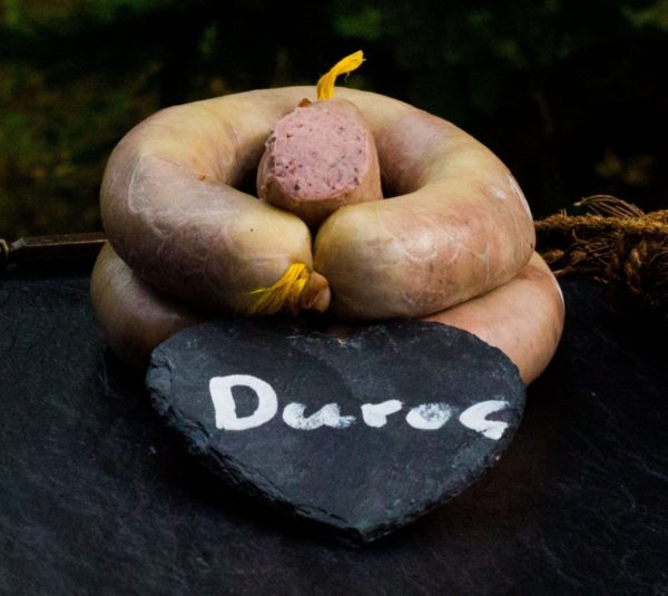 Durocleberwurst von glücklichen Schweinen