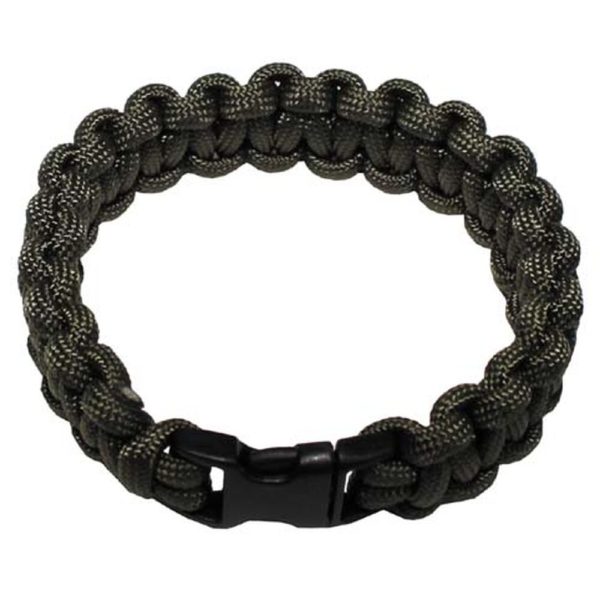 Armband, Paracord", Farbe: oliv mit Clipverschluss 2,3 cm Gr.M (20 cm)"
