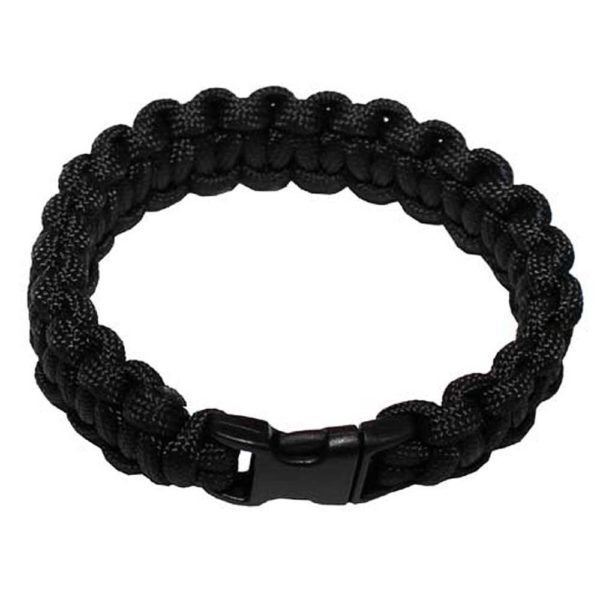 Armband, Paracord", schwarz, mit Clipverschluss M (20cm) 1,9 cm"